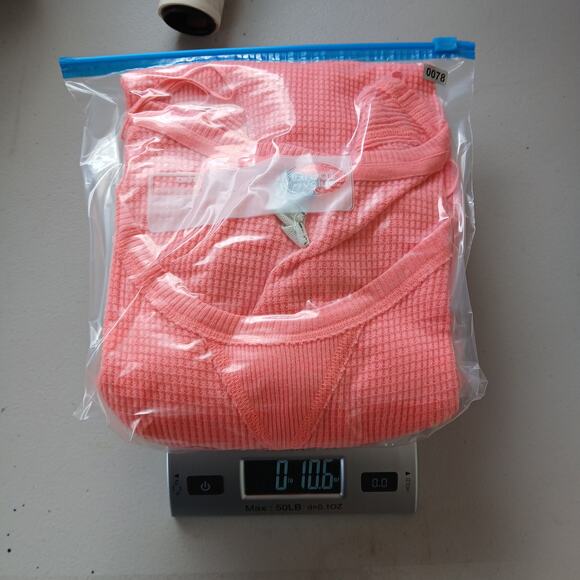 We The Free Oversized Thermal Waffle Knit Sweatshirt Womens MD Boho Cozy Lounge - Picture 10 of 10